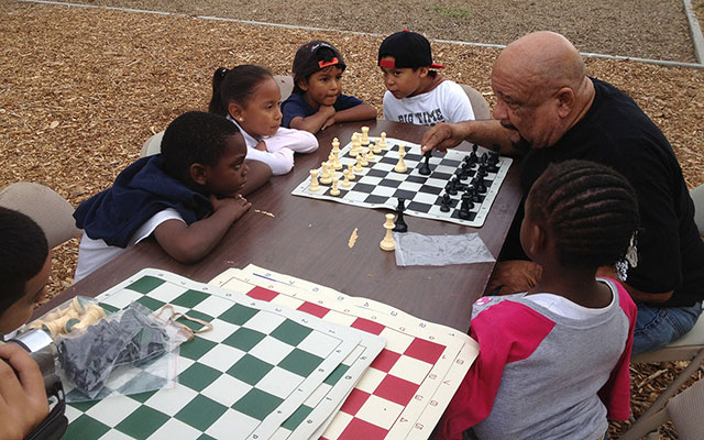 Pogo Park Chess Club members deep in thought